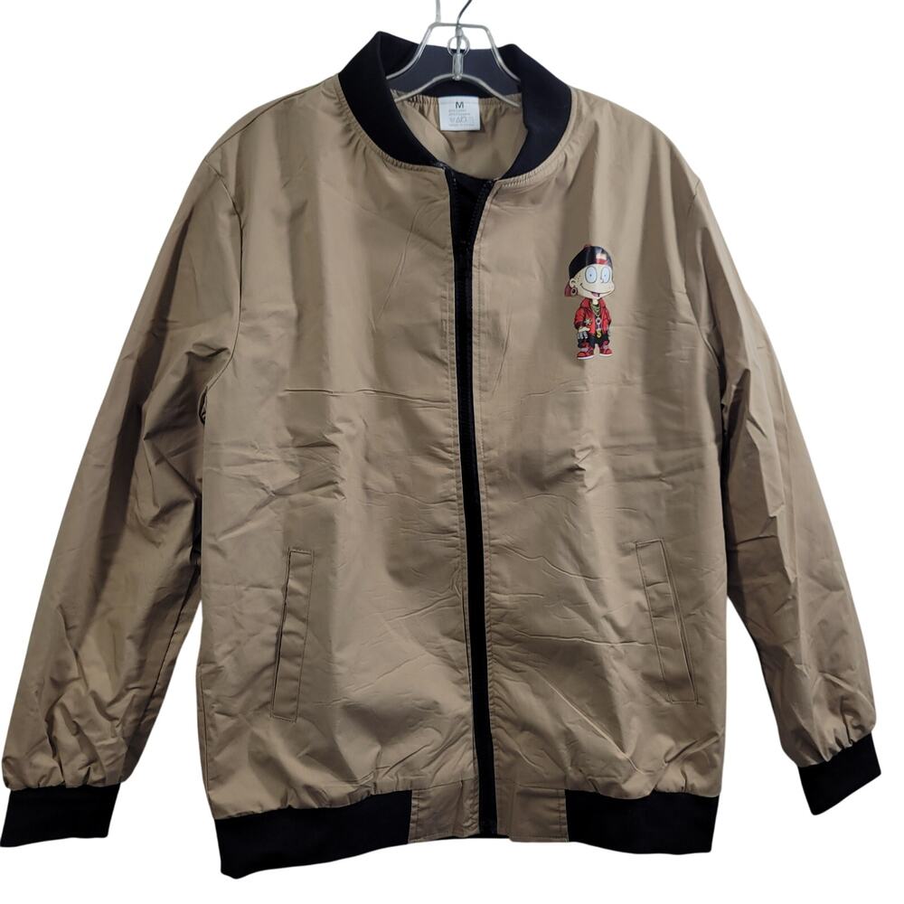 Men's Gold Hip Hop Kids Graphic Print Bomber Jacket Size M 41025-1108 - Picture 2 of 9